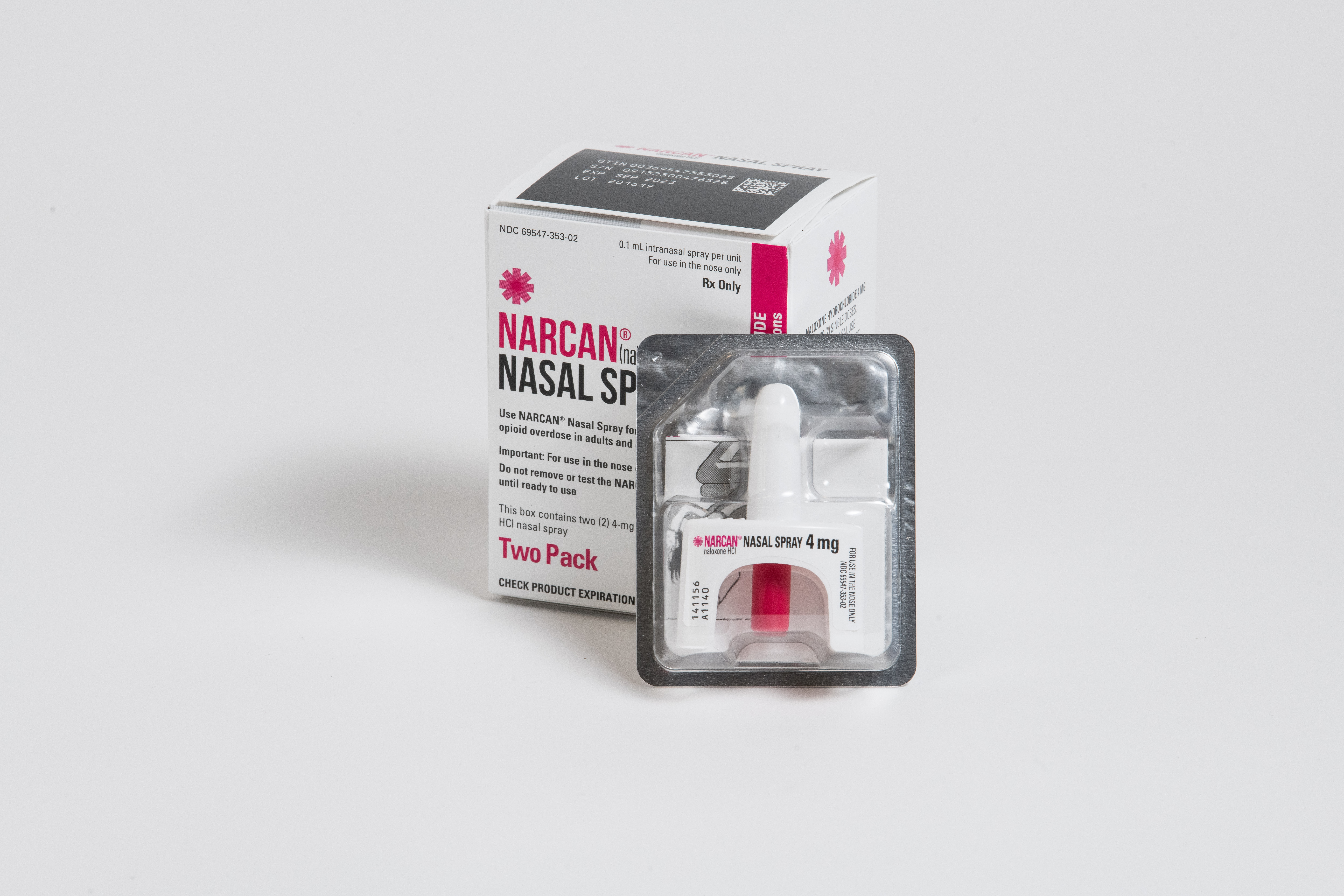 an image of Narcan (naloxone) an opioid overdose reversal medication and nasal spray