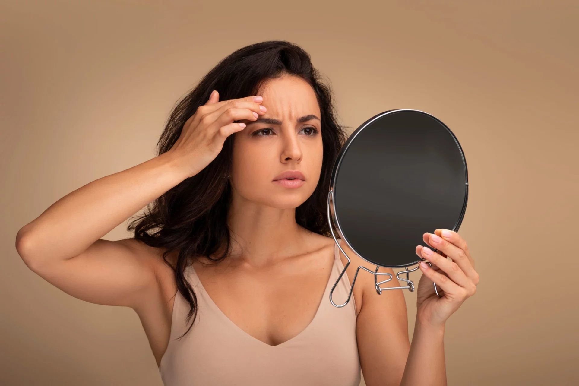 An image of a person with premature aging representing alcoholic face