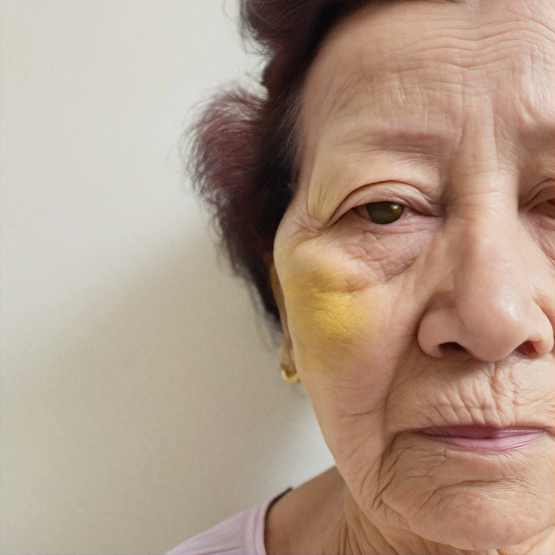 An image of a person with jaundice representing alcoholic face